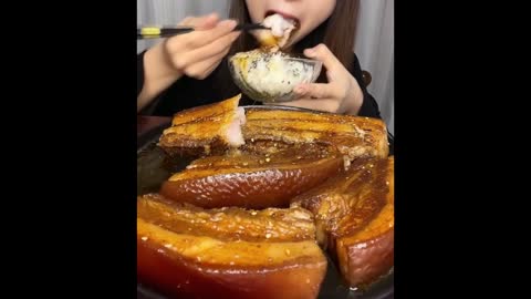 PORK BELLY EATING SPICY CHINESE FOOD SATISFYING MUKBANG 2