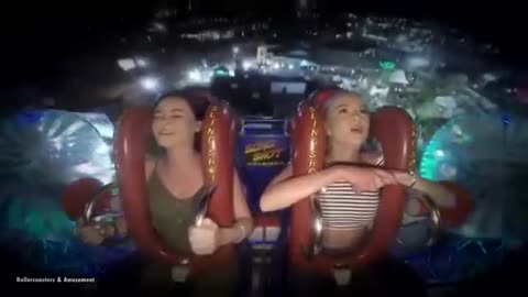 Scared BEAUTIFUL GIRLS ON SLINGSHOT RIDE boobs