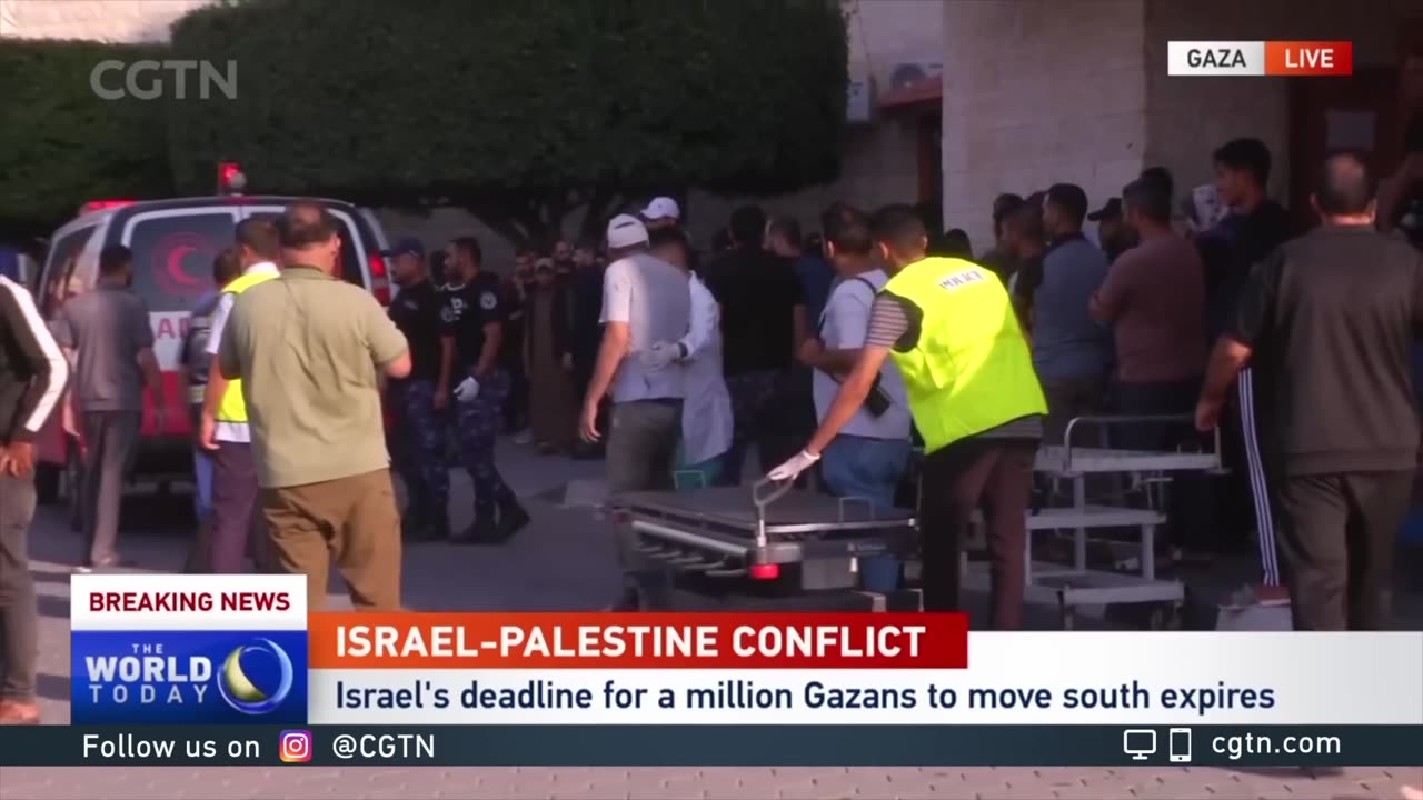 2023-10-14 CGTN correspondent breaks down in tears while reporting in Gaza