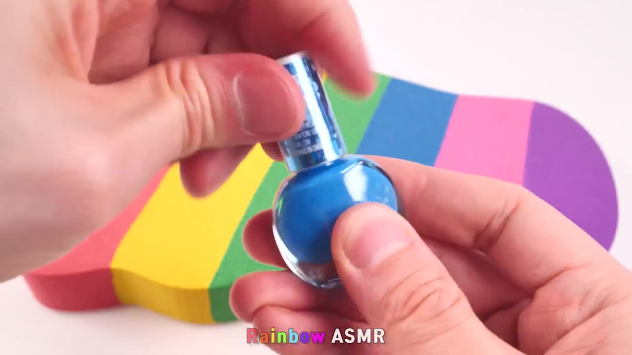 Satisfying Video l How to make Rainbow Toenail Cake WITH Kinetic Sand INTO Painting Cutting ASMR #57