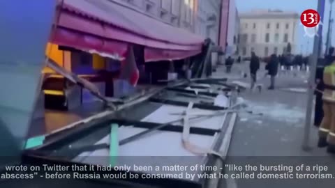 Video of interiors of a St. Petersburg cafe where a bomb killed Russian military blogger