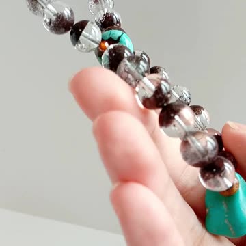 Natural turquoise and Green Prehnite Orange spiny oyster white shell colorful necklace