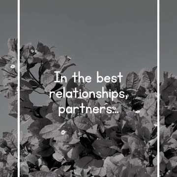 In the best relationships, partners...