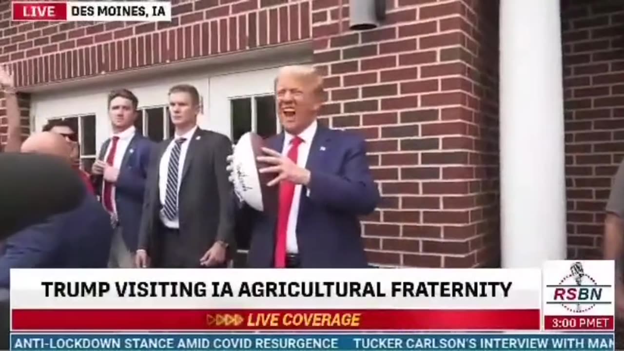 Here is Trump was throwing spirals at a Iowa State frat house.