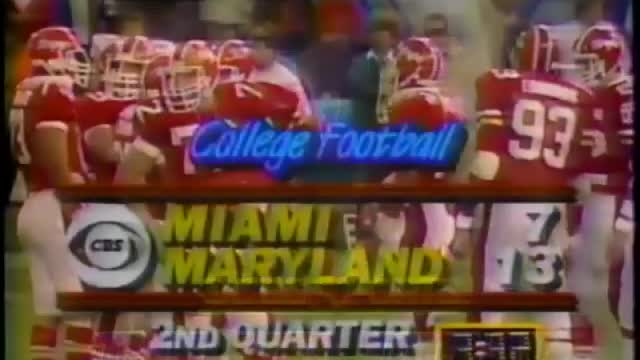 1985 - #8 Miami Hurricanes at Maryland Terrapins