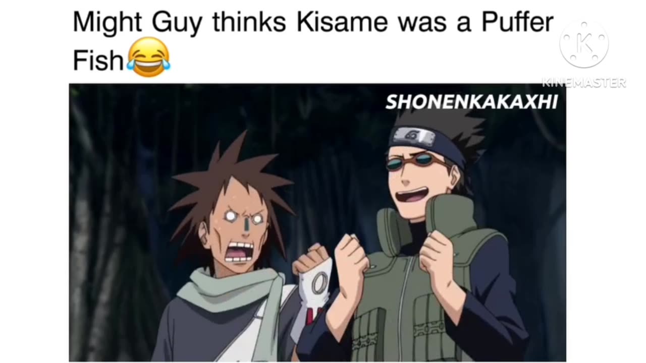 Might Guy thinks Kisame was a Puffer Fish 🤣🤣 #anime #naruto #mightguy #kisame