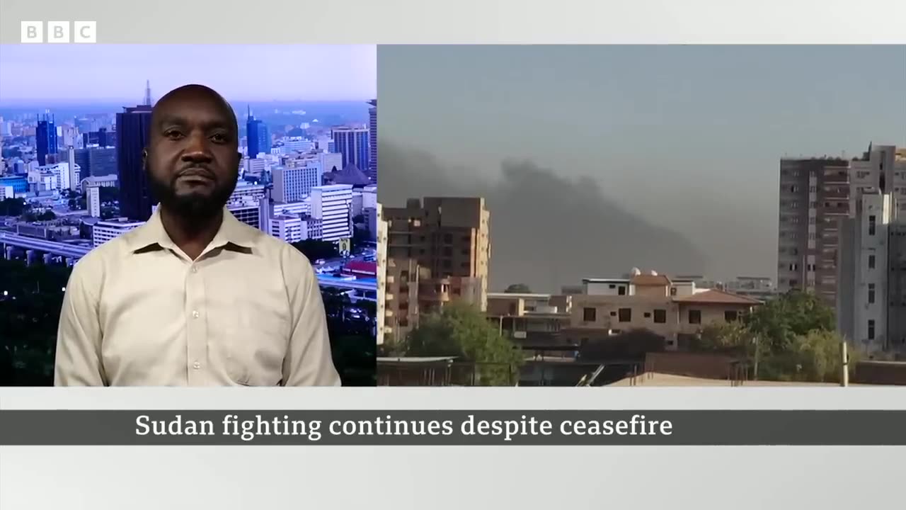 Sudan: Gunfire and warplanes crush hopes for ceasefire - BBC News