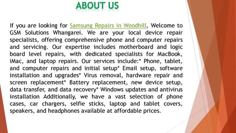 If you are looking for Samsung Repairs in Woodhill