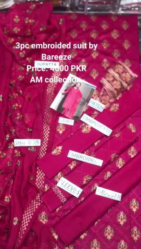 3pc embroided suit by Bareeze