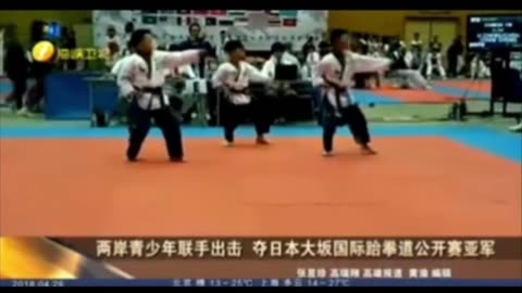 Taiwan Province taekwondo winner waved China flag said we are one family