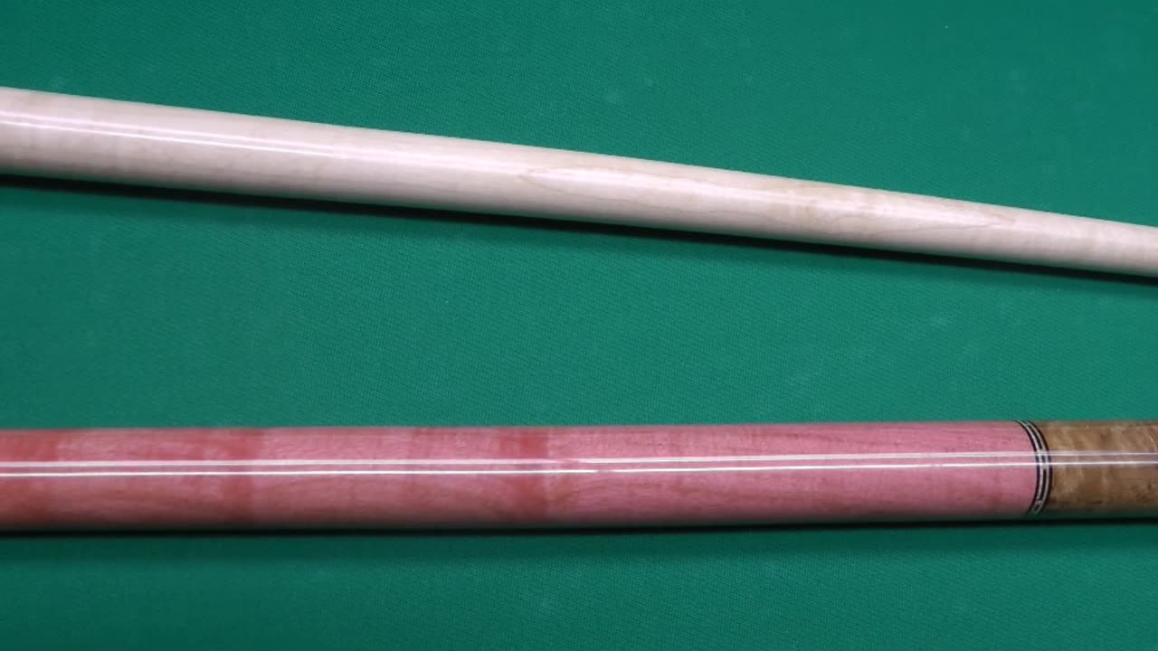 Coos Cue Pink Ivory & Satinwood Burl