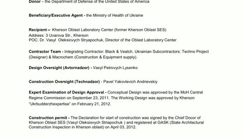 Ukrainian Bioweapon Labs