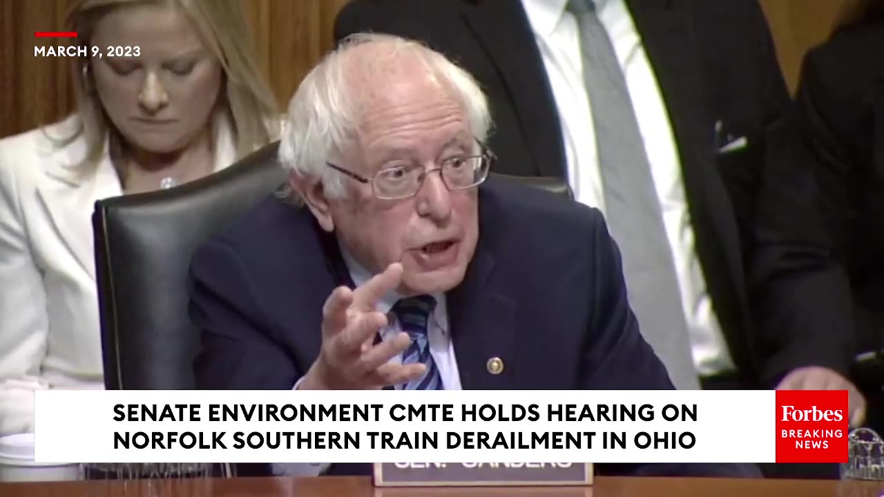 ‘I Don’t Mean To Be Rude…’- Bernie Sanders Grills Norfolk Southern CEO On East Palestine Train Wreck