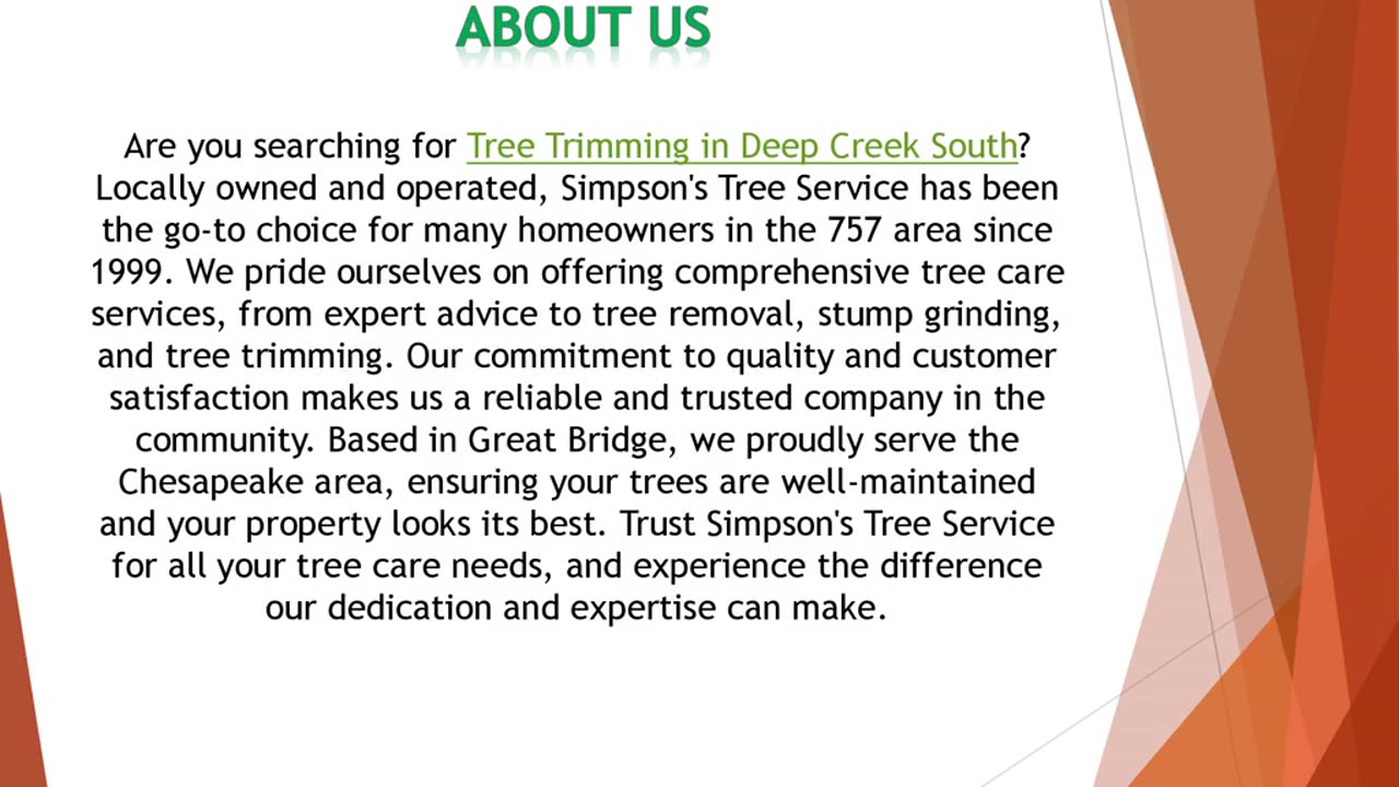 Are you searching for Tree Trimming in Deep Creek South?