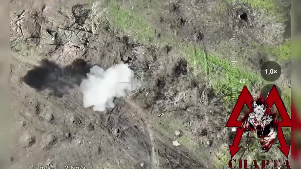 Sparta quadcopters dropping grenades north of Avdeevka.