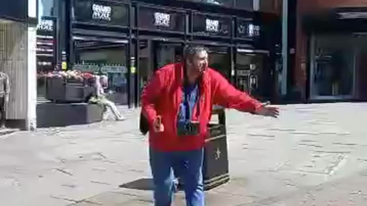 David Taylor preaching in Wigan town centre.24tth June 2022