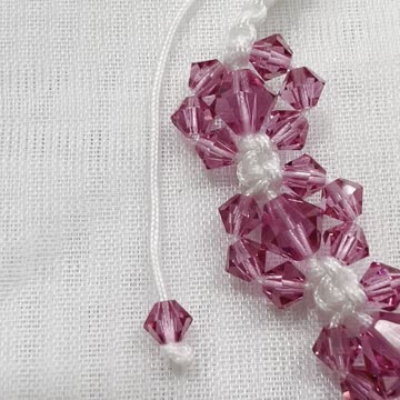 Handmade Unique 5”~9” Adjustable Bracelet. Made with Swarovski Crystal. Rose