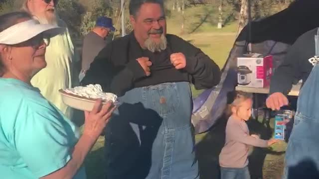 Took a pie in the Face for Wings of Angels Fundraiser!