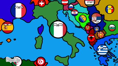 History of Italy in Europe (1900-2020) Countryballs