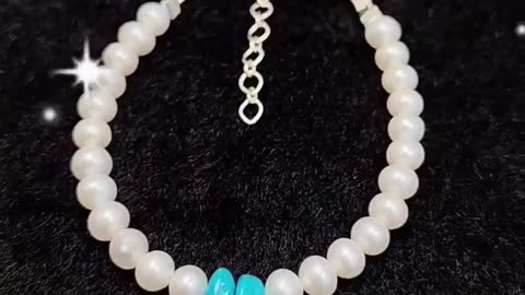 GN-20241031-04 Natural Turquoise Pearl with S925 Silver Authentic Bracelet High Jewelry Designer