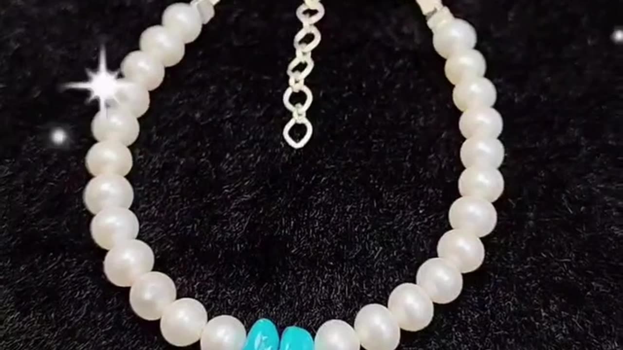 GN-20241031-04 Natural Turquoise Pearl with S925 Silver Authentic Bracelet High Jewelry Designer