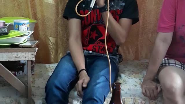 Try to sing in karaoke