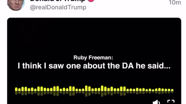 Ruby Freeman admitting her guilt