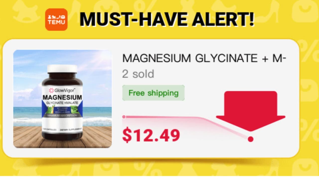 🛍️ MAGNESIUM GLYCINATE + MALATE - GlowVigor Magnesium Glycin