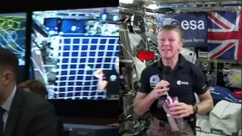 The ISS set behind George Bush Sr.