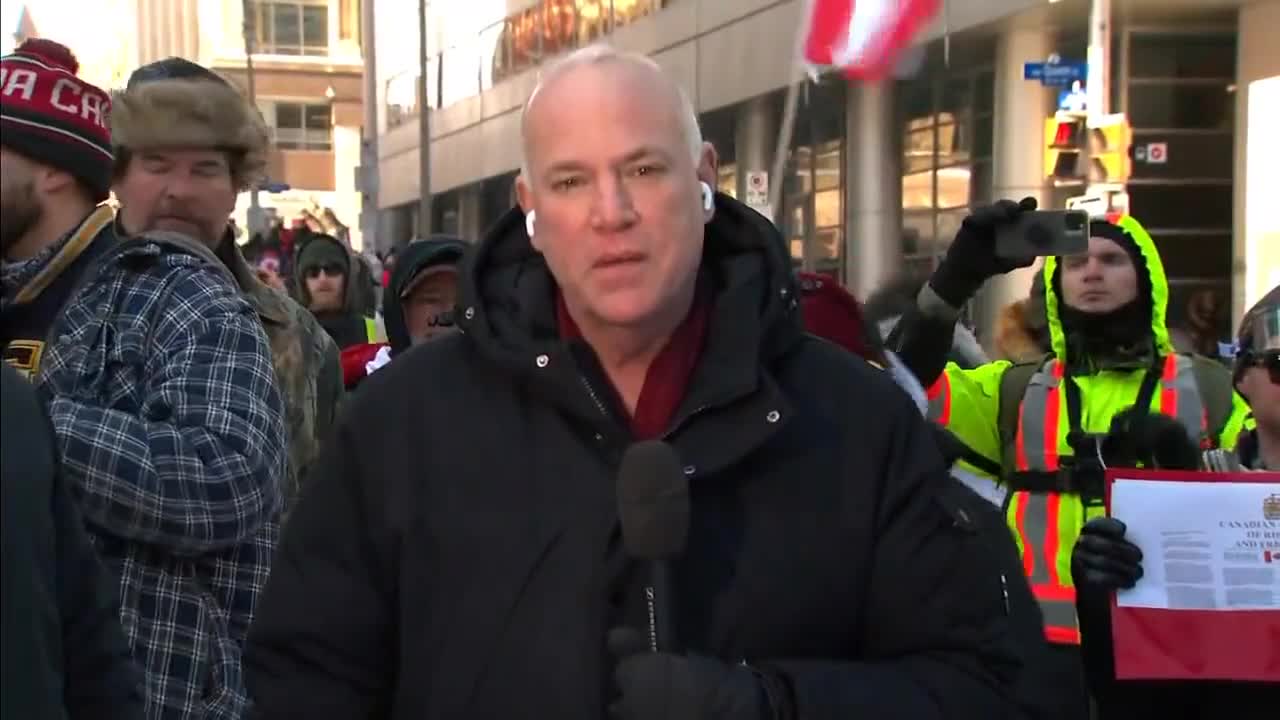 A golden moment in MSM; "F--- Liars!" - MSNBC Segment Heckled by Freedom Convoy Protesters: