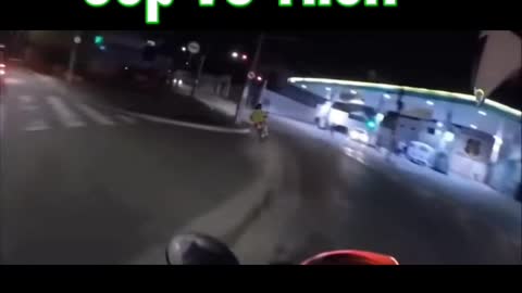 A chase from a motorcycle