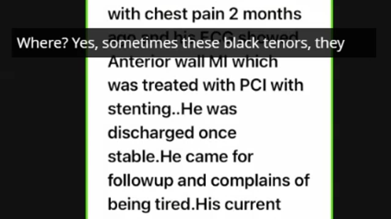 ST2.58 year old man with MI treated with PCI on dual antiplatelets, ACEI, BB