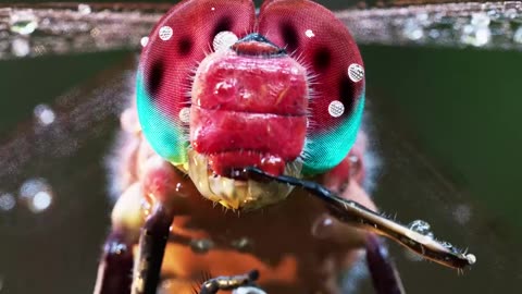 Beautiful thirsty bee