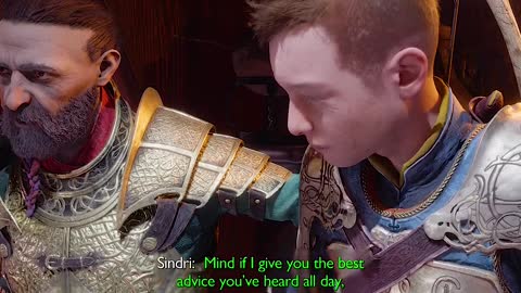 Sindri giving Atreus advice God of War Ragnarök