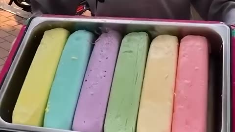 Rainbow 🌈 ice cream yummy 🤤