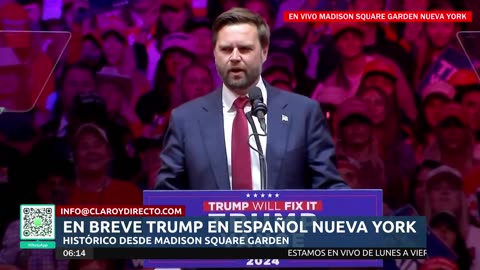 JD Vance en ESPAÑOL en mitin Trump desde Madison Square Garden en Nueva York
