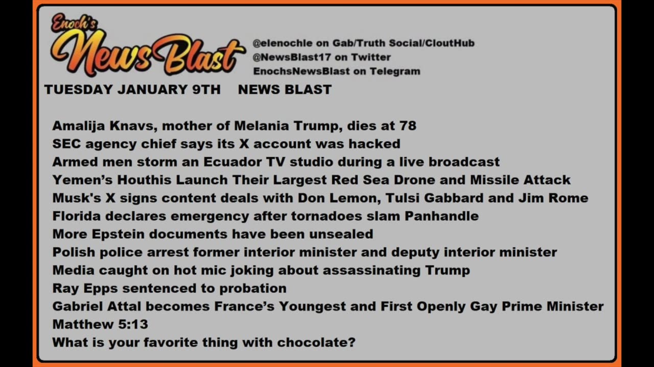 Tuesday, January 9, 2024 News Blast.