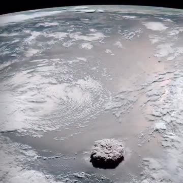 Satellite Footage Captured the moment the undersea volcano