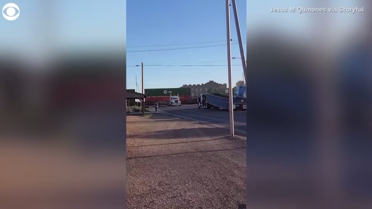 Train Derails in West Texas, Plows Through Semi truck