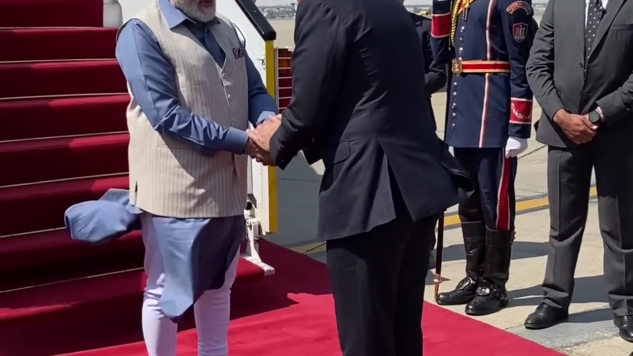 Prime minister Egypt recive in india prime minister of india modi...ji..🙏