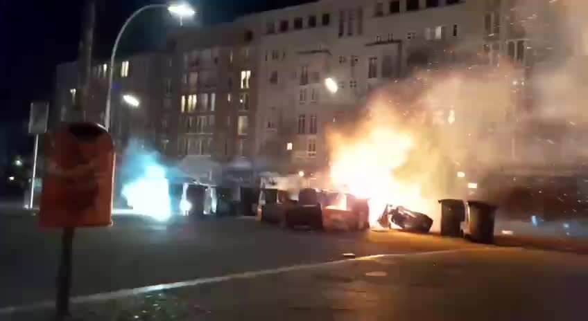 New Year's Eve in Berlin. Migrants are destroying the city.