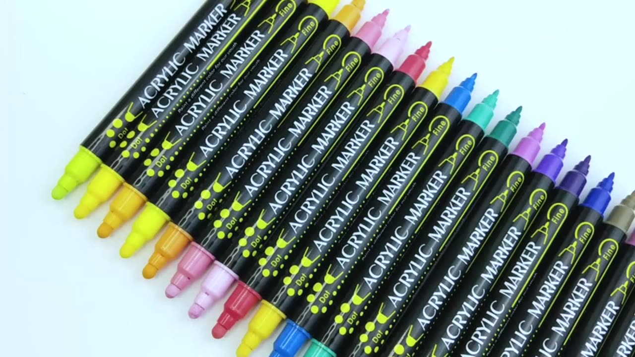 Betem 24 Colors Dual Tip Acrylic Paint Pens Markers,