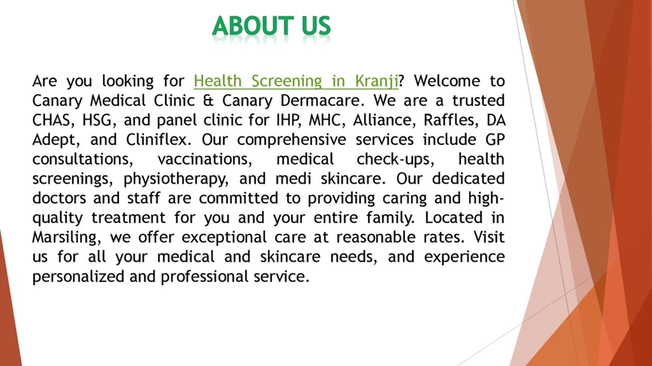 Are you looking for Health Screening in Kranji?