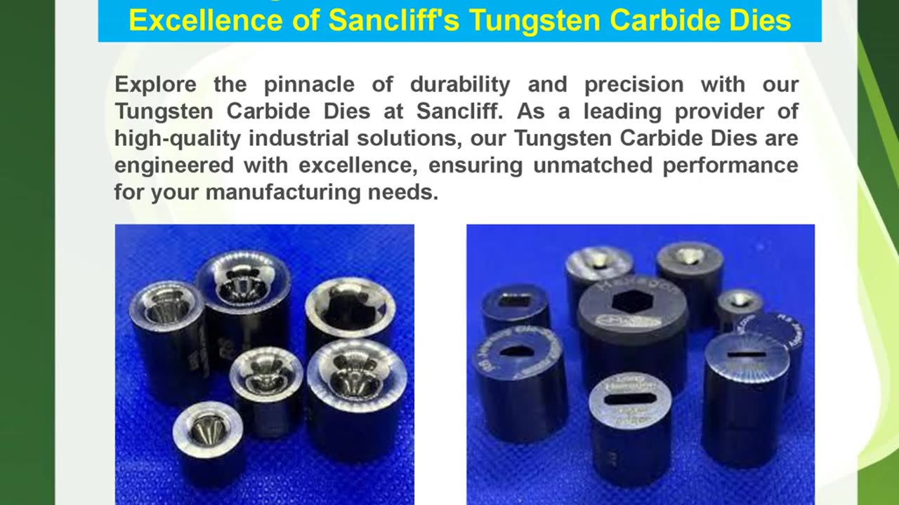 Unleashing Unmatched Precision: Discover the Excellence of Sancliff's Tungsten Carbide Dies