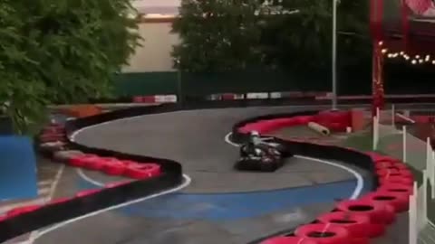 Funny go-cart accident.