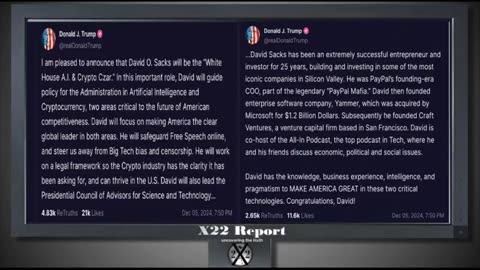 X-22 Financial Report - Economy Is Unravelling, The Crypto Czar Is In Place... 12-6-24