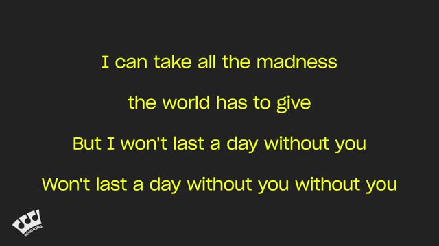 i wont last a day without you karaoke