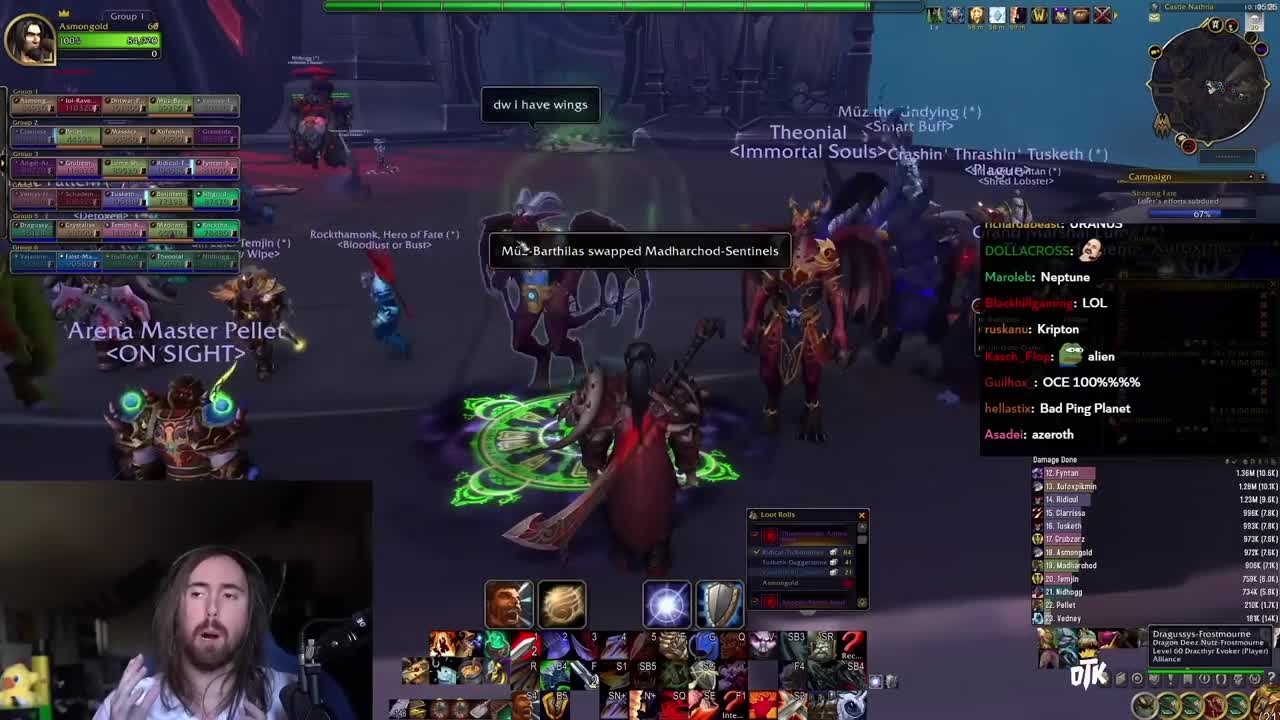 WoW Player with 10000 Ping Joins Asmongold's Raid