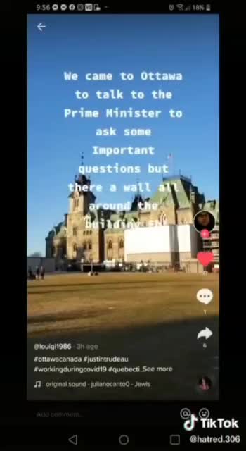 ALARM - Barrier going up around Parliament House in Canada, same as White House
