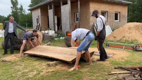 A huge oak log